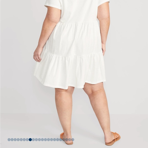 NWT OLD NAVY Tiered Mini Swing T-Shirt Dress COLOR SEA SALT - Picture 9 of 10